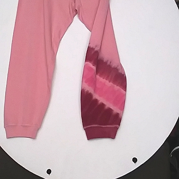 Tie-Dyed Mauve Sweatpants with Drawstring cord (no elastic) with Cuffs W 12-14 - Picture 3 of 8